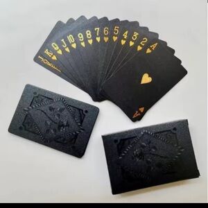 BRAND NEW DECK OF BLACK WATERPROOF ROSE POKER CARDS